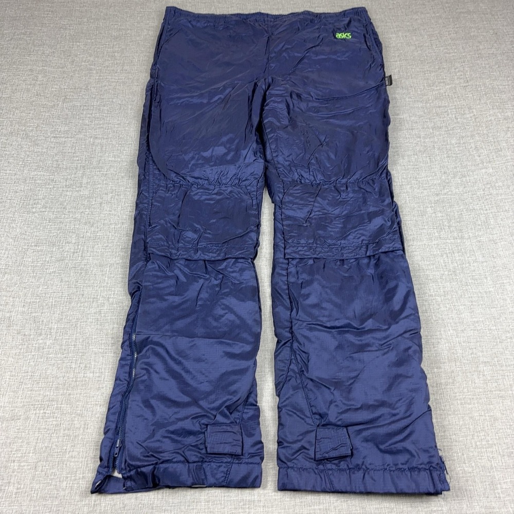 Asics Rain Pants Mens Medium Blue GORE-TEX Nylon Lined Waterproof Windproof